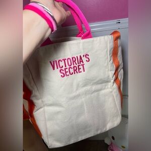 Victoria's Secret Pink and Orange Tote Bag